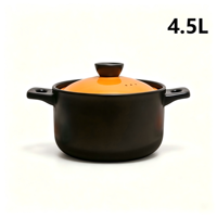 Marmite à soupe en céramique de 4,5 L avec couvercle en céramique, compatible gaz, résistante à la chaleur, passe au lave-vaisselle, légère, nouvelle collection de batterie de cuisine de style chinois