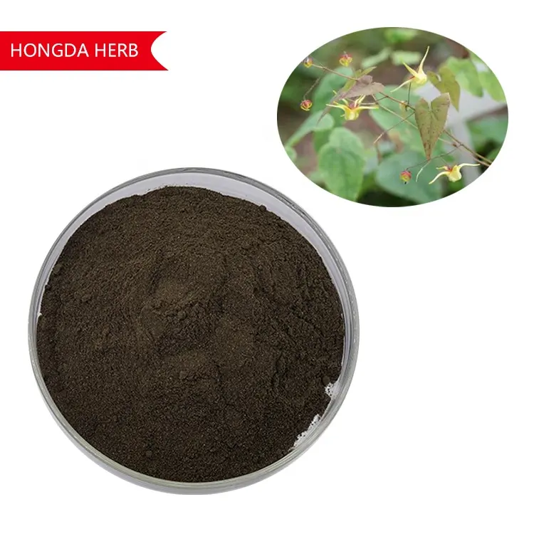 HONGDA Supply 5% 60% 98% Icariin For Man Enhance Sex Horny Goat Weed Extract Epimedium Extract Powder