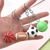 Gantungan Kunci Pembuka Botol Olahraga Sepak Bola Bola Basket Bola Voli Penggemar Rugby Liontin Kartun PVC Plastik Ringan