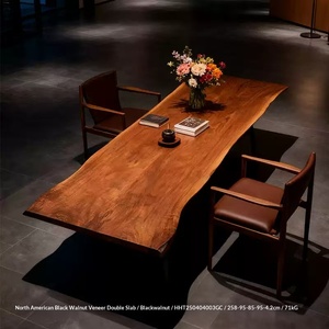 Table à manger moderne en bois <span class=keywords><strong>massif</strong></span> de <span class=keywords><strong>noyer</strong></span> noir d'Amérique du Nord, écologique, 8 places, pour hôtel, salon, Deadwood Legend Log - Product Image 2