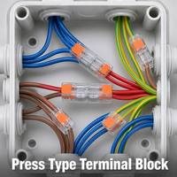 Bloc de bornes à serrage anti-desserrage avec trous de fixation par vis, 250V 450V 600V 32A, double entrée, type presse, pour câblage flexible de centre de données