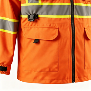 Hi Vis Bomber <b>Jacket</b> Waterproof Polyester Oxford Reflective Winter Safety Coat for <b>Construction</b> <b>Work</b> - Product Image 5