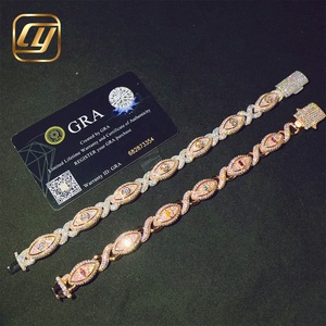 Pulsera de Plata de Ley 925 con Moissanita de 15 mm, Certificada por GRA, Estilo Hip Hop, Tipo Cadena Cubana, Pasa Prueba de Diamantes - Product Image 1