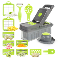 Accessoires et Gadgets pour la Maison et la Cuisine : Outil Coupe-Légumes Multifonctionnel, Hachoir à Oignons Manuel, Coupe-Légumes avec Récipient