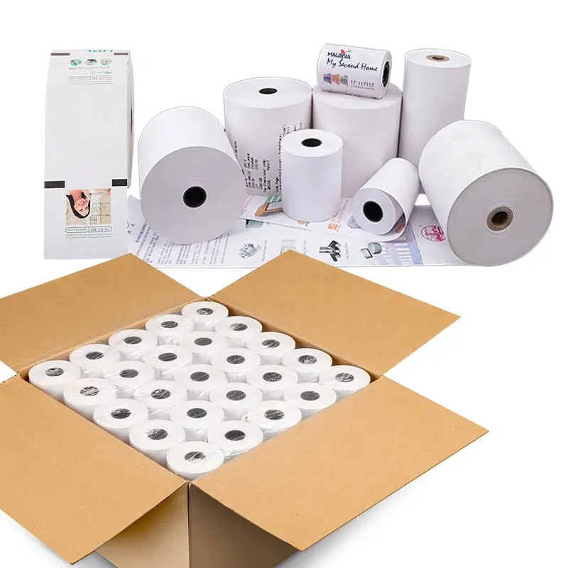 Harga Pabrik Sunkey Thermal Paper 57*40Mm 57*50Mm 80*60Mm Pos Terminal Kasir Kasir 80X80 Kertas Gulung Termal