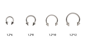 OUKE Khuyên Xỏ Hình Tròn 6/8/10Mm 16G Thời Trang Khuyên Xỏ Lỗ Hình Móng Ngựa Khuyên Xỏ Lỗ Mũi Khuyên Mũi Bằng Thép Không Gỉ - Product Image 3