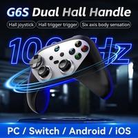 Manette de Jeu Sans Fil Double Hall 2,4 GHz, Manette Mobile Six Axes, Joysticks et Contrôleurs de Jeu Bluetooth pour PC Android iOS