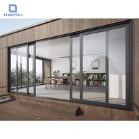 Portes coulissantes en aluminium insonorisées à double vitrage pour balcon extérieur