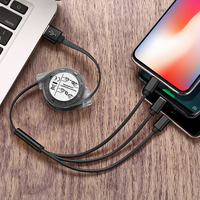 3-in-1 einziehbares USB-Ladekabel 3-in-1-Multi-Ladegerät aus reinem Kupfer für Computer Praktisch und vielseitig