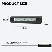 Lumière de plaque d'immatriculation LED légère de 9,5 g, 62x14x5 mm, pour moto et scooter