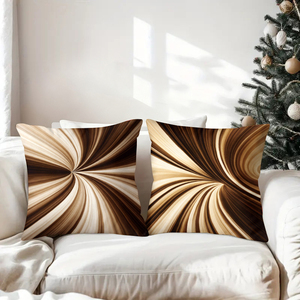 Cuscini Moderni con Motivi a Spirale in 100% Poliestere Personalizzabili, Decorano un Divano Accogliente con Calze Festive e Corna di Renna in Sfondo - Product Image 3
