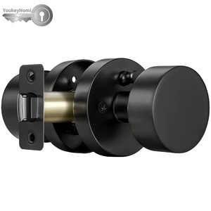 YoukeyHomi Canada American USA Zinc Alloy All-Function Keyed Entrance Keyless Privacy Passage Dummy Round <strong>Door</strong> <strong>Knob</strong> Handle Lock - Product Image 1