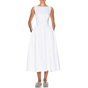 Abito <span class=keywords><strong>da</strong></span> canotta rosso natalizio <span class=keywords><strong>da</strong></span> donna senza maniche O collo a vita alta con vita alta elegante <span class=keywords><strong>abbigliamento</strong></span> femminile nuovo stile - Product Image 2