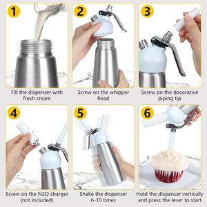 Customized Logo Durable Aluminum Whipped Cream Dispenser Reusable Cream Whipper Kitchen <b>Tool</b> - Product Image 5