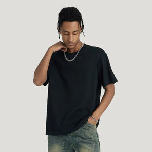 T-shirt décontracté personnalisé pour hommes, épaules tombantes 100% coton, sérigraphie 230 GSM coupe régulière, anti-boulochage, respirant - Product Image 1