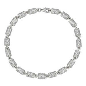 Nouveau Bracelet à Breloques OEM ODM Unisexe à Fermoir Boîte, Bijou de Mariage Tendance, Style Hip Hop Luxueux, Largeur 4mm, 19g - Product Image 1