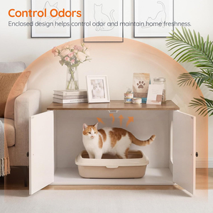 Meuble pour chat JIAMEIJIA FURNITURE, armoire haute minimaliste blanche à arche droite, maison moderne pour animaux de compagnie - Product Image 5