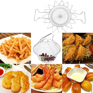Panier égouttoir pliable en acier inoxydable 304 pour cuisine, idéal pour les aliments frits, les fruits et les légumes - Vente en gros - Product Image 2