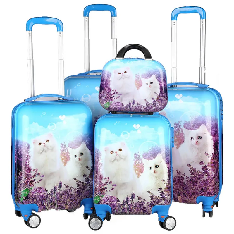 OMASKA Fashion Custom New ABS Cartoon valigia Set 3 pezzi ABS Trolley Trolley Spinner 20 24 28 pollici simpatici bagagli in ABS