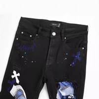 Hip Hop utilitaire Flare pantalon broderie Rivet décoration respirant brodé Patch jean haute rue ODM printemps Collection