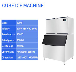 Máquina de Hielo en Cubos Comercial de Alta Producción, 900 kg, Doble Voltaje 220V/380V, con Compresor, Acero Inoxidable, para Uso en Hoteles/Restaurantes - Product Image 3