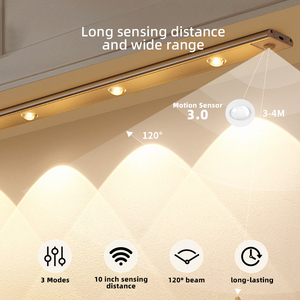 Lưới tản nhiệt Spotlight PIR chuyển động Senso dải ánh sáng dưới LED Đèn tủ với 5 màu sắc và độ sáng Dimmable cho tủ bếp - Product Image 3