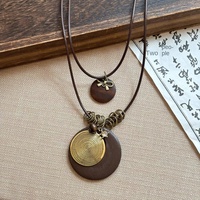 Nouveau collier en alliage à longues plumes de style zen chinois pour femme, chaîne de pull superposée de style ethnique vintage, nouvel accessoire bohème
