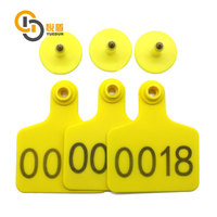 YDES-014 Maßgefertigte Neue TPU-Ohrmarken mit Laserkodierung für Schweine/Hoggen, Hergestellt in China, Großhandel 62x70mm