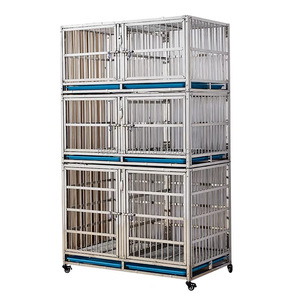 Jaula Metálica Plegable para Mascotas al por Mayor Perreras de Acero Inoxidable Jaulas Apilables para Perros Jaula Plegable para Perros Grandes - Product Image 1