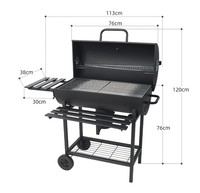 Barbecue à charbon robuste avec kit de rôtissoire automatique pour fêtes de jardin