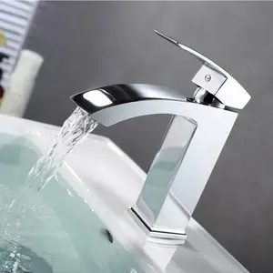 Hot Sale Health Lead-free Solid Brass Single Hole Waterfall Cupc Bathroom Basin Faucet