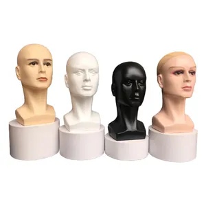 Offre Spéciale peau blanc noir couleur maquillage mannequin homme réaliste tête pour foulards perruques chapeau affichage