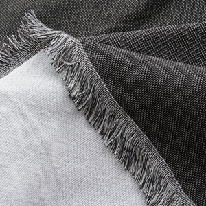Stampa a sublimazione personalizzata 100 in cotone intrecciato retrò arazzo Jacquard Glow nel buio coperta vuota con frange - Product Image 6