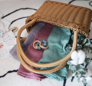 Tre bông bé Muslin Swaddle chăn mềm mại thoáng khí cho bộ đồ giường sơ sinh gói mô hình rắn dệt tre than - Product Image 6