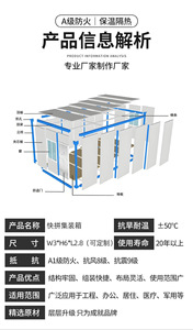 Casa Contenedor Ensamblada y Reforzada, Casa Prefabricada Móvil para Vivienda en Obras de Construcción - Product Image 3