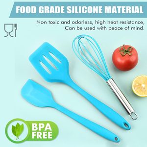 Compact 5 Piece Red Silicone Baking Utensil Sets with Integrated Storage Loops for Organized and Efficient Bakery Tool - Product Image 4
