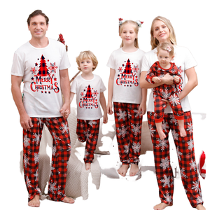 Conjunto de Pijamas Transpirables de Manga Corta Imitación Algodón, Nuevo Modelo Monogramado Familiar, Ropa de Dormir para Padres e Hijos, Primavera, Invierno, Otoño - Product Image 1