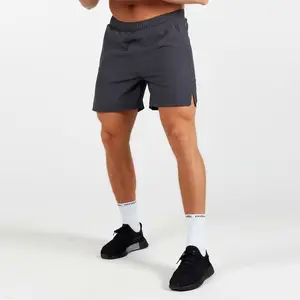 Wholesale Custom Casual Plain Waterproof Print Elastic Waist With Zip Pocket Running Wear Sports Gym Shorts For Men