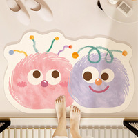 Tapis de bain super absorbant, fin, rectangulaire, en polyester, à pompons, antidérapant, séchage rapide, résistant aux taches, moderne, pour la maison et l'hôtel