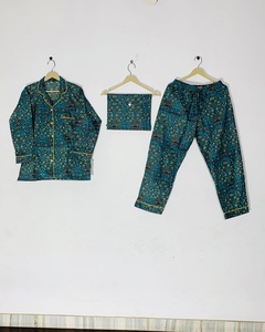 Pyjama artisanal imprimé au bloc, motif ethnique, ensemble de pyjama imprimé à la main pour femmes, prix de gros - Product Image 1