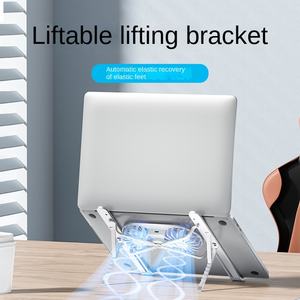 Ventilateur de <span class=keywords><strong>refroidissement</strong></span> en alliage d'aluminium Support de radiateur pour ordinateur <span class=keywords><strong>portable</strong></span> Support de rehaussement de bureau silencieux Produit en stock - Product Image 4