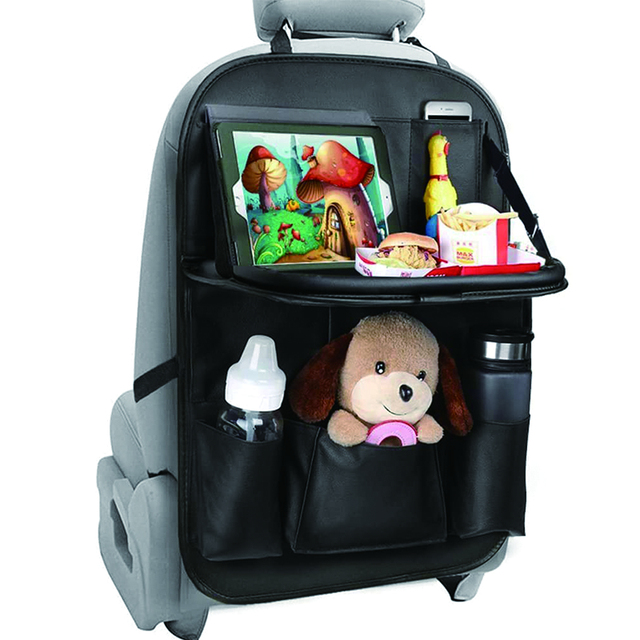 Factory Custom Waterproof Luxury Car Backseat Organizer Tablet Holder 9 Storage Pockets 600D Oxford Foldable Seat Back Custom