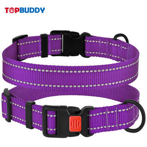 中型および大型犬用の夜間反射糸付きナイロン犬の首輪 - Product Image 6