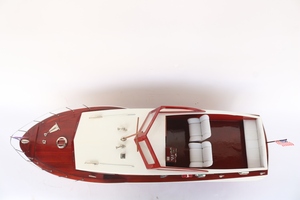 Modèle de yacht de croisière en bois GIA NHIEN, décoration nautique pour la maison ou le bureau, CHRIS CRAFT COMMANDER 1954, artisanat haut de gamme peint à la main - Product Image 4