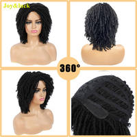 Perruques Dreadlocks en Gros, Courtes, Ombrées Marron, Douces, Tressées pour Femmes Noires, Perruques Synthétiques à Tresses