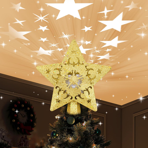 شجرة عيد الميلاد الزخرفية عالية الجودة أعلى نجمة بمحركات شجرة عيد الميلاد العلوي الدورية شجرة عيد الميلاد - Product Image 1