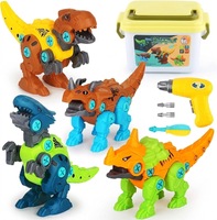 Boîte de rangement pour blocs de construction éducatifs EPT Factory, perceuse électrique, jouets dinosaures pour garçons