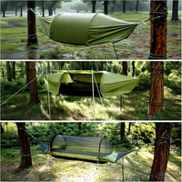 Hamac de sol Night Cat avec moustiquaire et bâche imperméable pour 1 personne, idéal pour la randonnée, le camping et le backpacking, léger