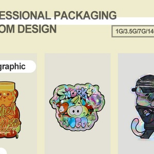 Bolsa de Mylar Personalizada al por Mayor, Reutilizable, a Prueba de Olores, de 7g, 1 Lb, 3.5g, para Almacenamiento de Alimentos, Forma Irregular, Corte Especial - Product Image 6