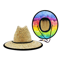 Personnalisé Naturel Herbe À Carreaux Racing Drapeau Chapeau Protection UV Enfant Sauveteur Safari Surf Plage Pêche Voyage Casual Cyclisme